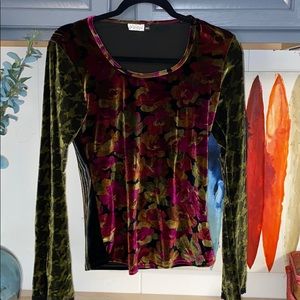 Velvet bell sleeve top